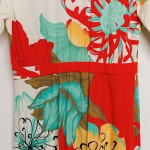 Floral Maxi Dress in Red and Teal